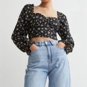 Floral linen Corset Top